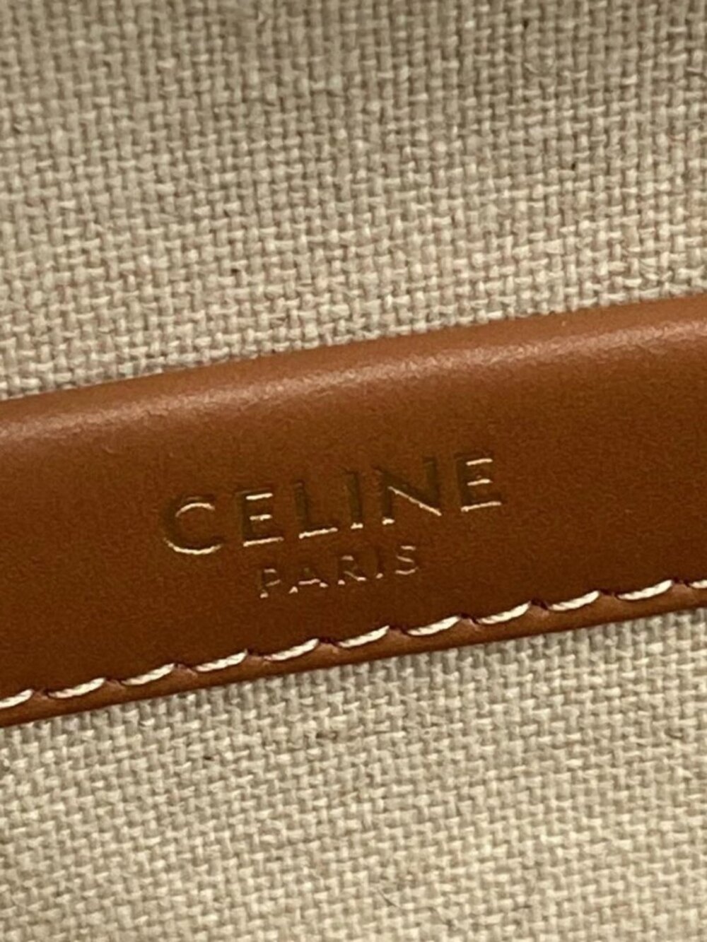 CELINE Small Hippopotamus 199162FEE.02BG White Gray Brown Textile Calf Skin - Picture 12 of 15